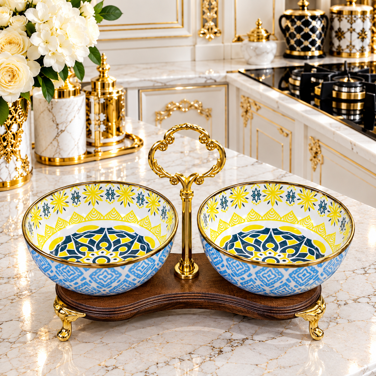 اردوخوری ۲ خانه لب طلا طرح مینیمال
