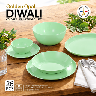 سرویس غذاخوری اوپال 26 پارچه 6 نفره گلدن اوپال مدل Diwali